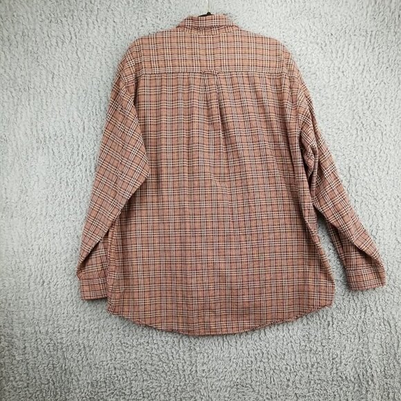 Columbia Shirt Mens 2XL Red Brown Plaid Button Down 100% Cotton Long Sleeve - Picture 7 of 7